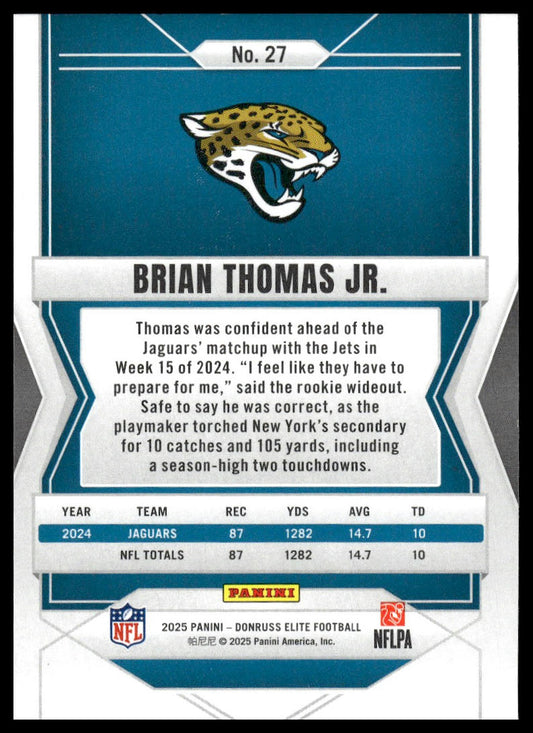2025 Panini Donruss Elite Football #27 Brian Thomas Jr.