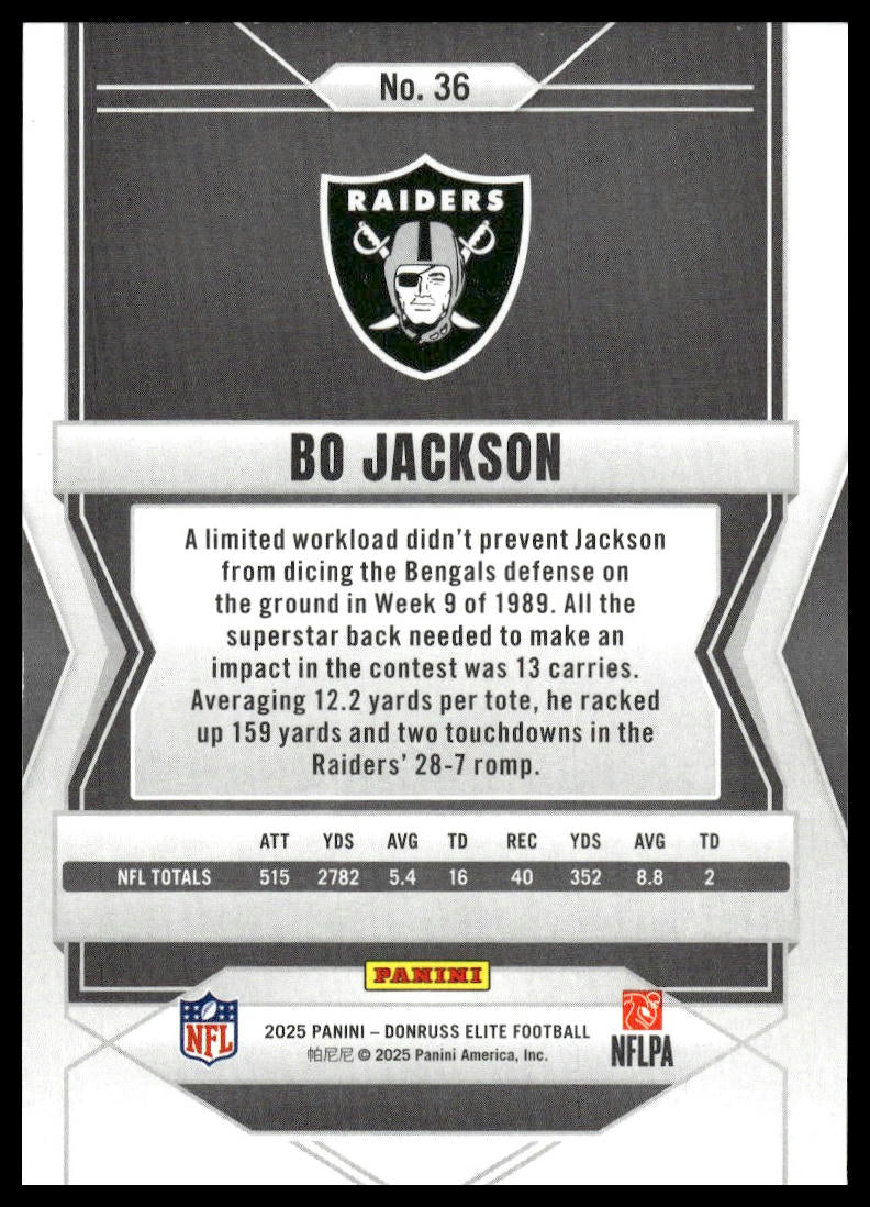 2025 Panini Donruss Elite Football #36 Bo Jackson