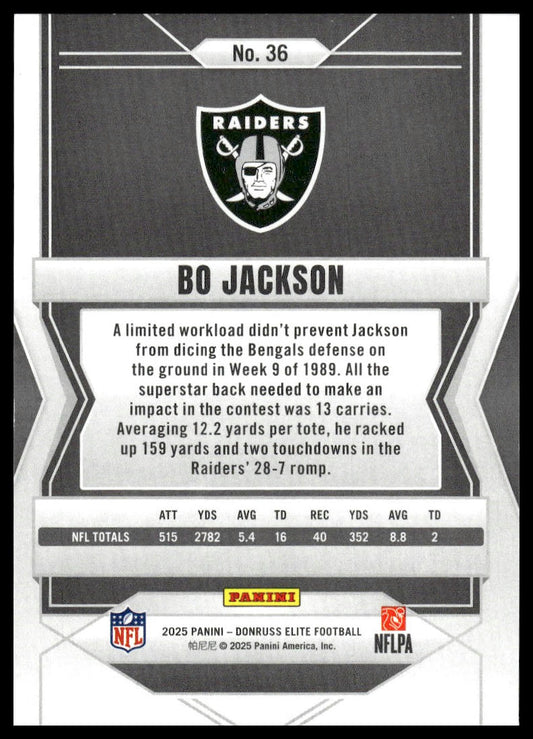 2025 Panini Donruss Elite Football #36 Bo Jackson