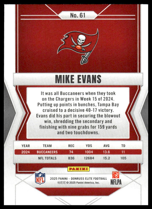 2025 Panini Donruss Elite Football #61 Mike Evans