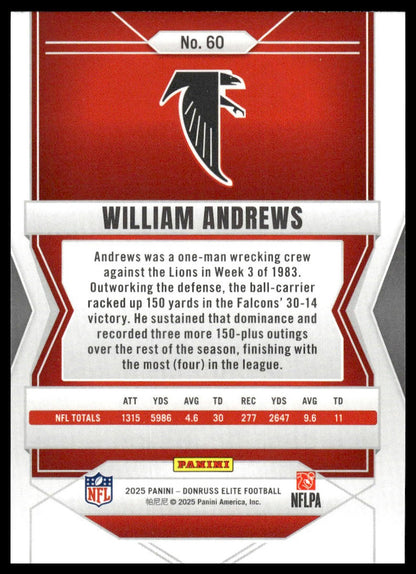 2025 Panini Donruss Elite Football #60 William Andrews