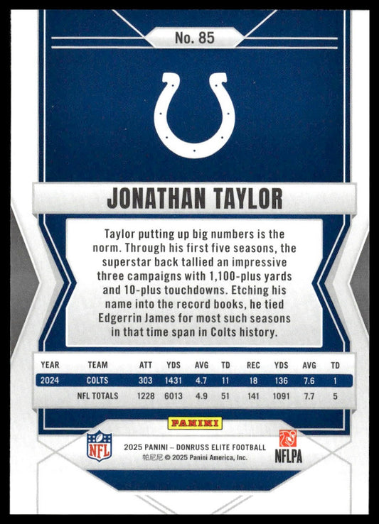 2025 Panini Donruss Elite Football #85 Jonathan Taylor