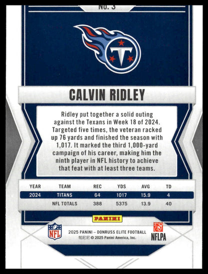 2025 Panini Donruss Elite Football #3 Calvin Ridley