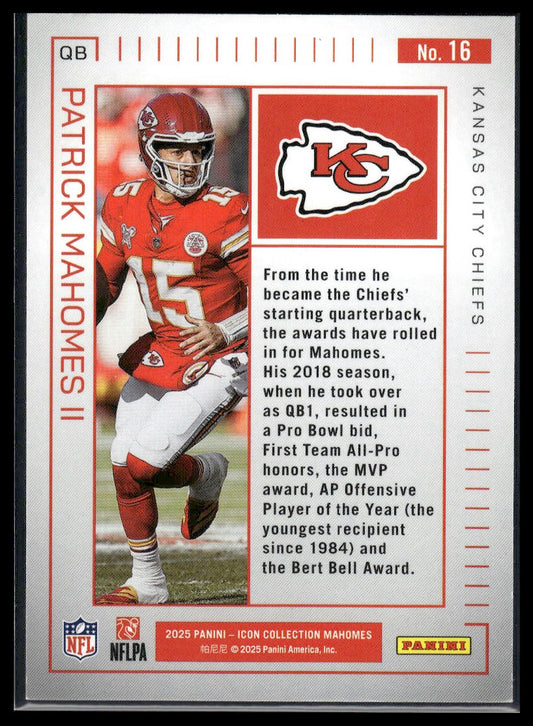 2025 Panini Authentically Mahomes Icon Collection #16 Patrick Mahomes II