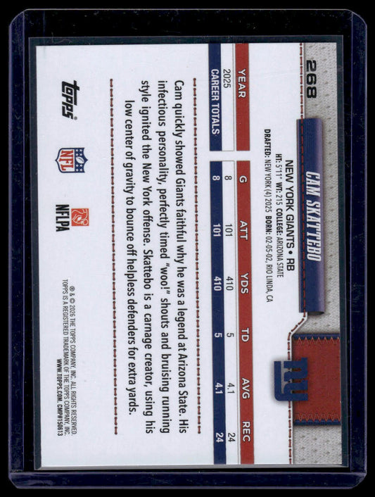 2026 Topps Flagship #268 Cam Skattebo