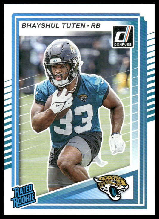 Bhayshul Tuten 2025 Donruss #333 Rated Rookies Autographs Green RC AU