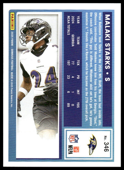 Malaki Starks 2025 Donruss #346 Press Proofs Green RC