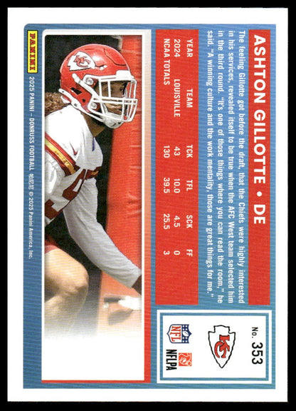 Ashton Gillotte 2025 Donruss #353 Press Proofs Green RC