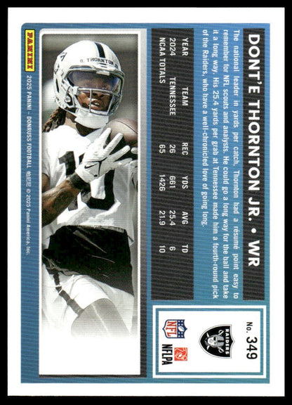 Dont’e Thornton Jr. 2025 Donruss #349 Press Proofs Blue RC