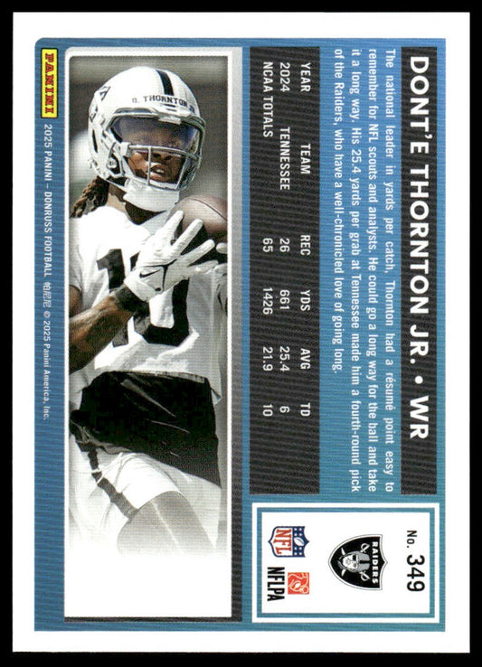 Dont’e Thornton Jr. 2025 Donruss #349 Press Proofs Blue RC