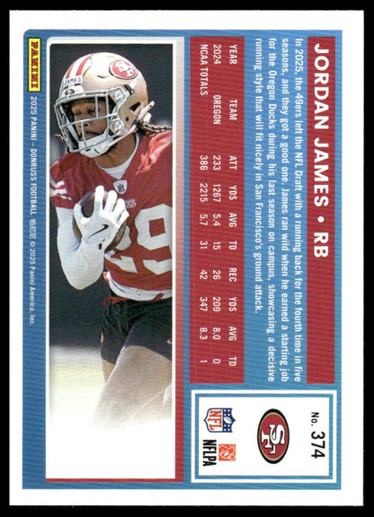 Jordan James 2025 Donruss #374 Press Proofs Blue RC