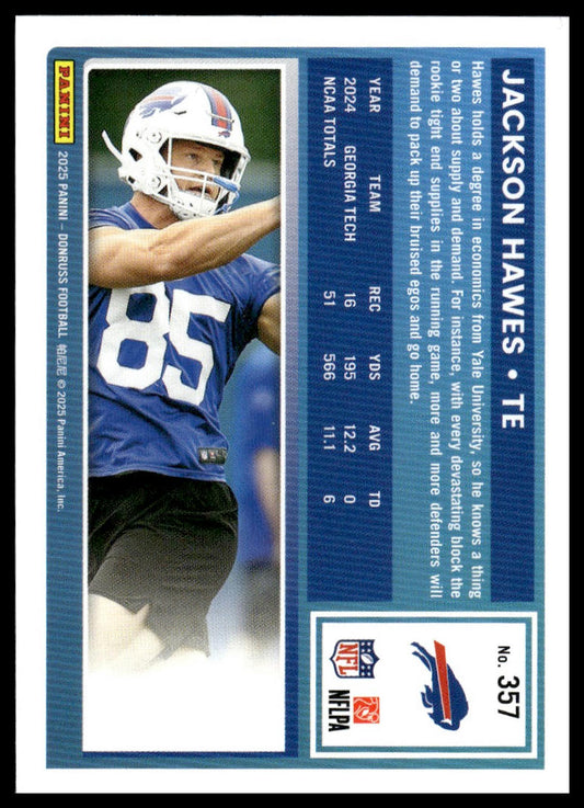 Jackson Hawes 2025 Donruss #357 Press Proofs Purple RC
