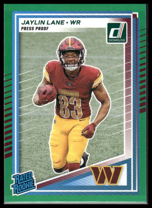 Jaylin Lane 2025 Donruss #335 Press Proofs Purple RC