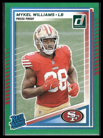 Mykel Williams 2025 Donruss #319 Optic Rated Rookies Preview Red Pandora RC