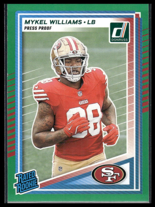 Mykel Williams 2025 Donruss #319 Optic Rated Rookies Preview Red Pandora RC