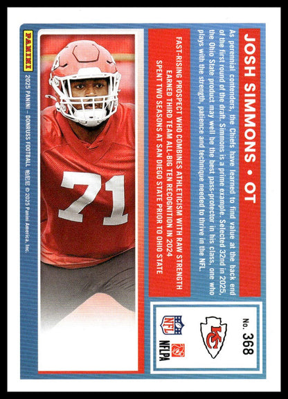 Josh Simmons 2025 Donruss #368 Press Proofs Blue RC