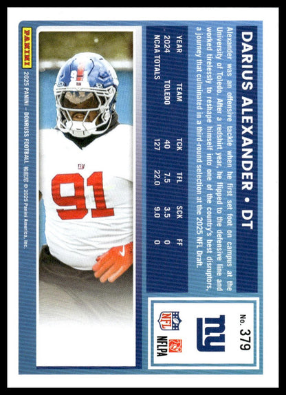 Darius Alexander 2025 Donruss #379 Press Proofs Purple RC