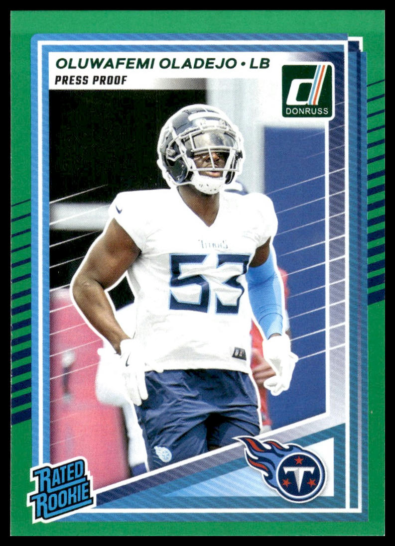 Oluwafemi Oladejo 2025 Donruss #384 Press Proofs Blue RC
