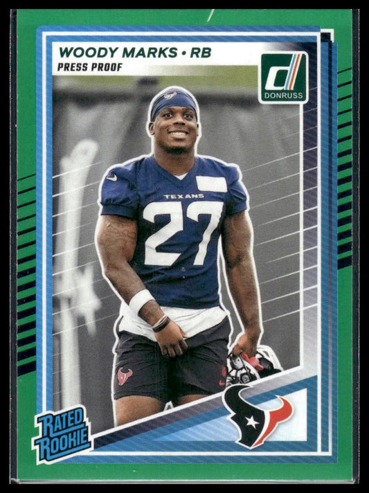 Woody Marks 2025 Donruss #377 Press Proofs Purple RC