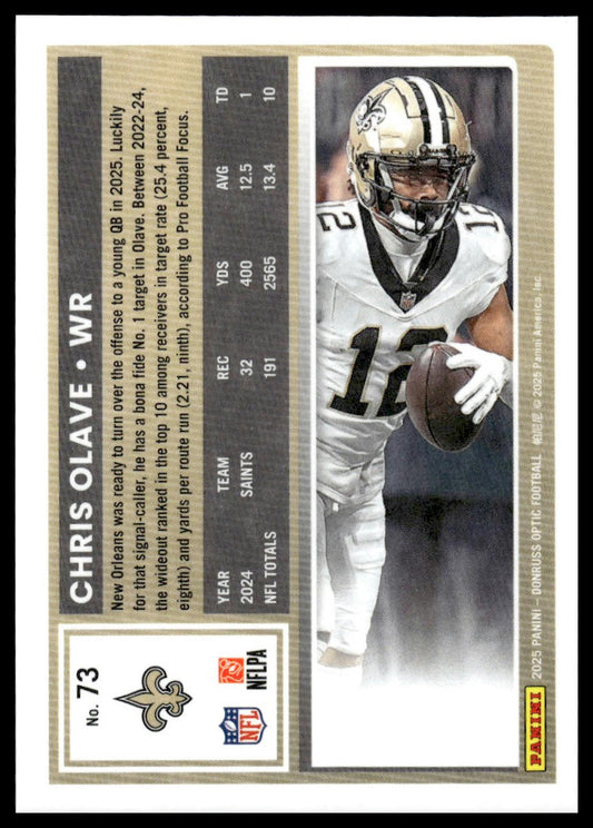 Chris Olave 2025 Donruss Optic #73 Holo