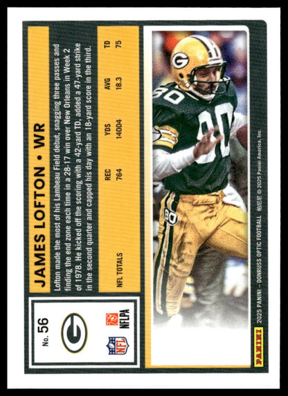 James Lofton 2025 Donruss Optic #56 Orange