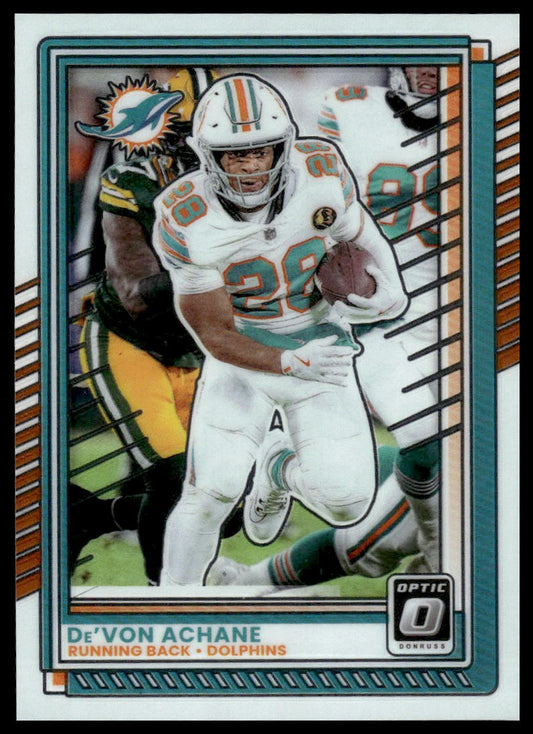 De'Von Achane 2025 Donruss Optic #86 Holo