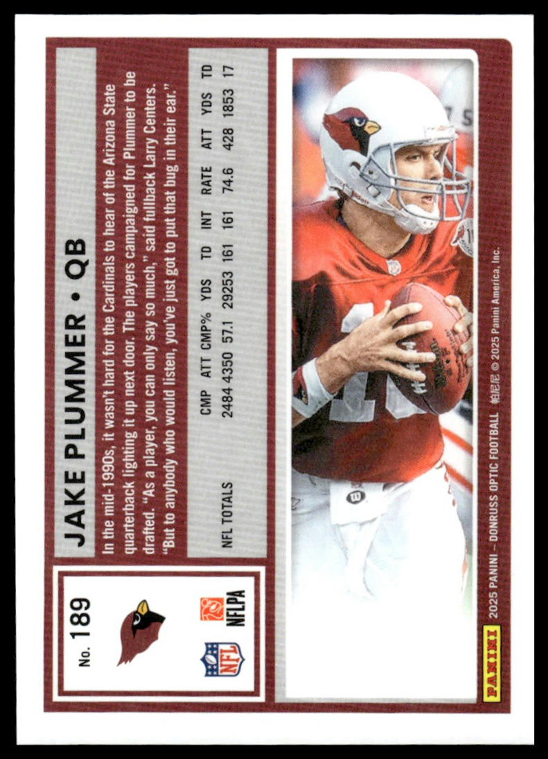 Jake Plummer 2025 Donruss Optic #189 Team Logo