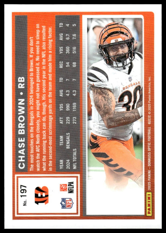Chase Brown 2025 Donruss Optic #197 Fire
