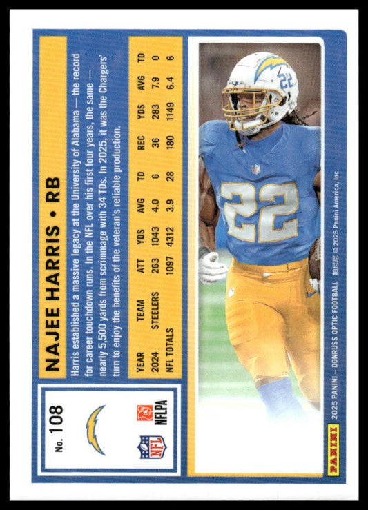Najee Harris 2025 Donruss Optic #108 Team Logo