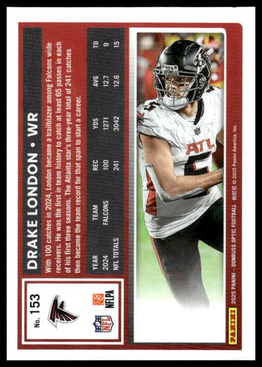 Drake London 2025 Donruss Optic #153 Aqua