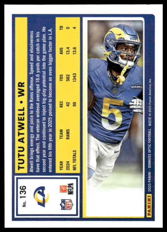 Tutu Atwell 2025 Donruss Optic #136 Holo