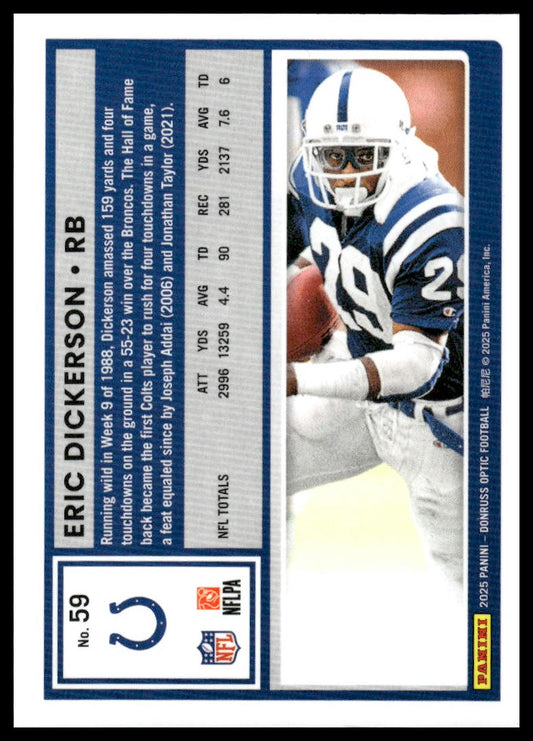 Eric Dickerson 2025 Donruss Optic #59 Electricity