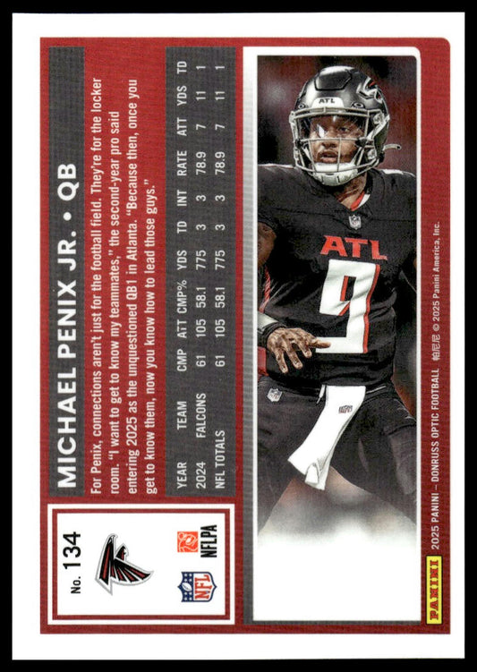 Michael Penix Jr. 2025 Donruss Optic #134 Holo