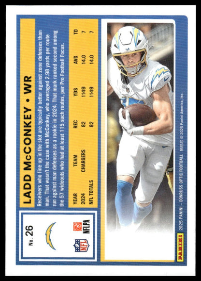 Ladd McConkey 2025 Donruss Optic #26 Gold