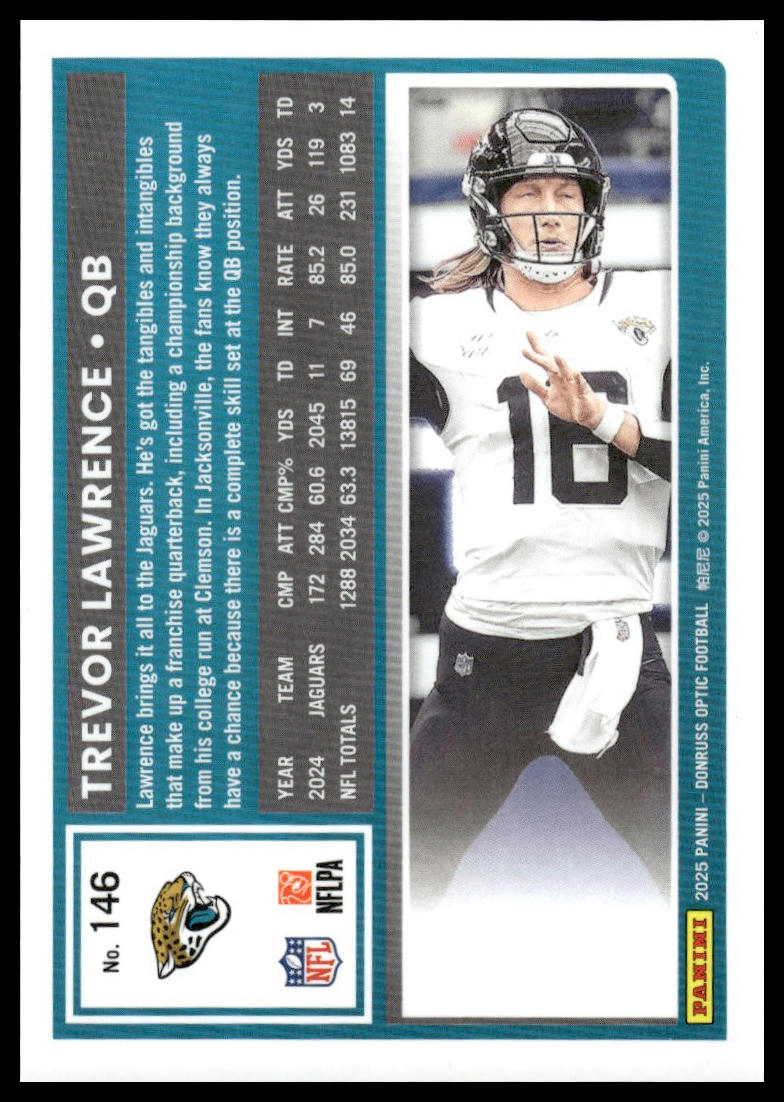 Trevor Lawrence 2025 Donruss Optic #146 Holo