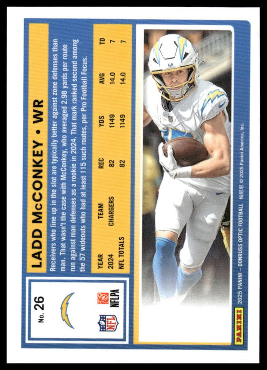 Ladd McConkey 2025 Donruss Optic #26 Gold