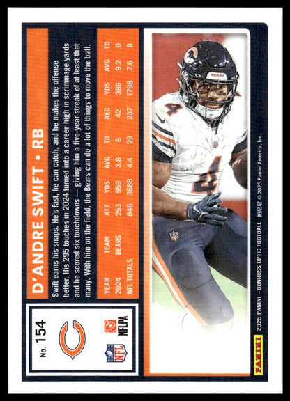 D'Andre Swift 2025 Donruss Optic #154 Holo