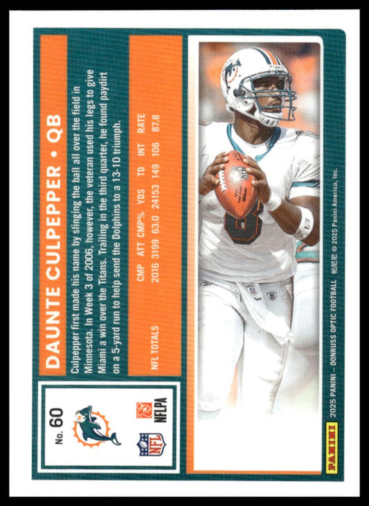 Daunte Culpepper 2025 Donruss Optic #60 Team Logo