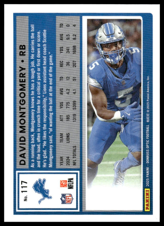 David Montgomery 2025 Donruss Optic #117 Team Logo