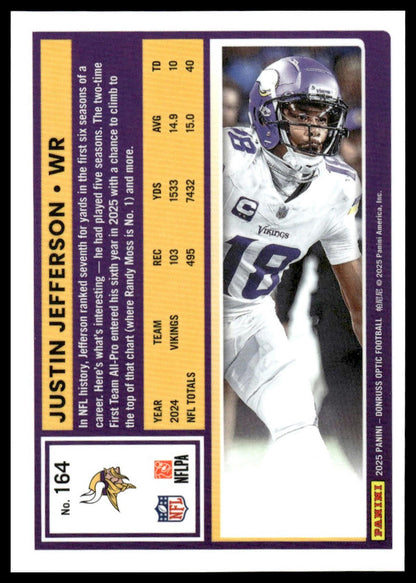 Justin Jefferson 2025 Donruss Optic #164 Holo