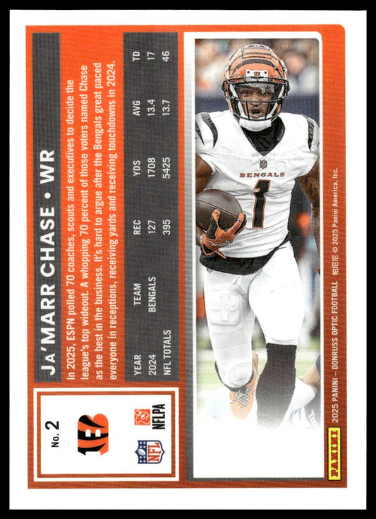 Ja'Marr Chase 2025 Donruss Optic #2 Team Logo