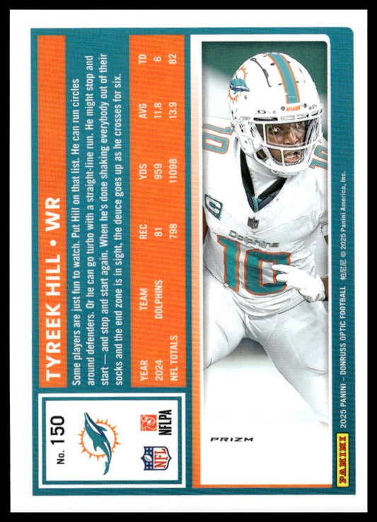 Tyreek Hill 2025 Donruss Optic #150 Holo