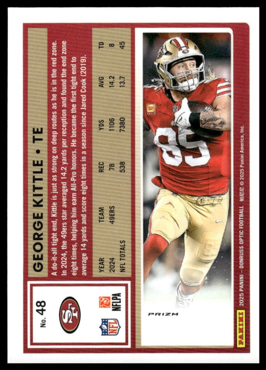 George Kittle 2025 Donruss Optic #48 Holo