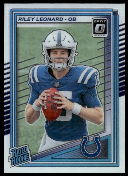 Riley Leonard 2025 Donruss Optic #255 Blue Hyper RC