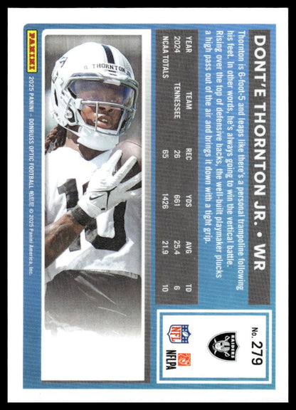 Dont'e Thornton Jr. 2025 Donruss Optic #279 Blue Hyper RC