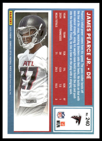 James Pearce Jr. 2025 Donruss Optic #240 Blue Scope RC