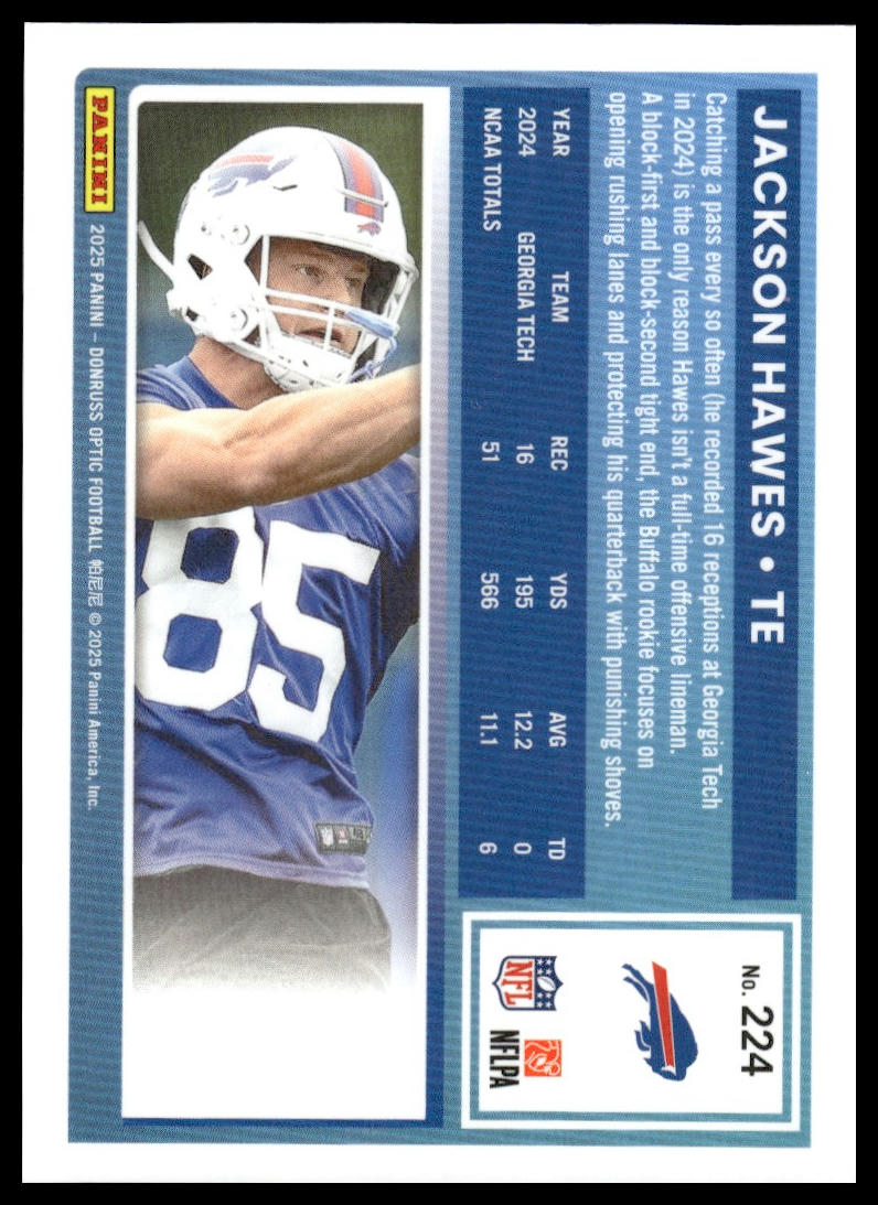 Jackson Hawes 2025 Donruss Optic #224 Green Hyper RC