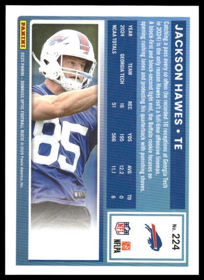 Jackson Hawes 2025 Donruss Optic #224 Green Hyper RC