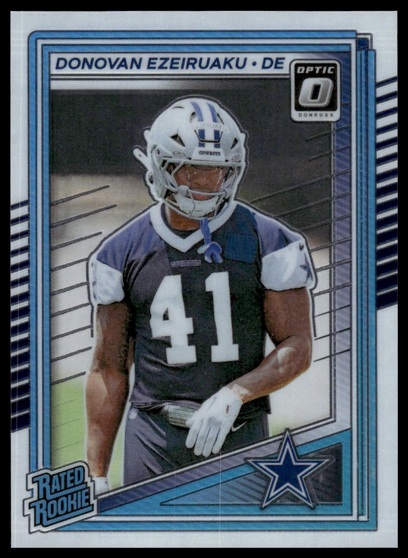 Donovan Ezeiruaku 2025 Donruss Optic #230 Blue Hyper RC