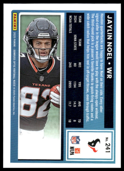 Jaylin Noel 2025 Donruss Optic #241 Purple Shock RC